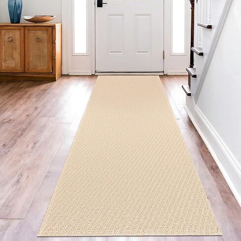 KOZYFLY Boho Runners for Hallways 2.6x8 ft Washable Hall Carpet Runner Rubber Backed Kitchen Rug Peach Beige Cotton Entryway Runner Indoor Floor Carpet for Hall Kitchen Entryway in Kuwait