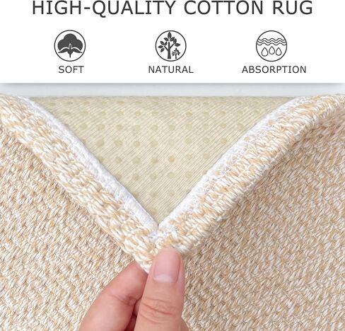 KOZYFLY Boho Runners for Hallways 2.6x8 ft Washable Hall Carpet Runner Rubber Backed Kitchen Rug Peach Beige Cotton Entryway Runner Indoor Floor Carpet for Hall Kitchen Entryway in Kuwait
