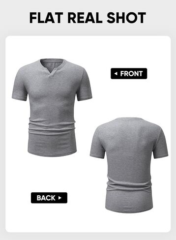JMIERR Mens Waffle Cotton T Shirt V-Neck Henley Shirt Short Sleeve Work Casual Tee Shirts in Saudi Arabia
