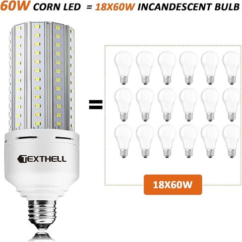 لمبة إضاءة LED 500 وات تعادل 7500 لومن لمبة إضاءة الذرة، 2 حزمة 5000K ضوء النهار الأبيض E26 LED لمبات لإضاءة منطقة كبيرة تطبيق واسع للمستودع in Saudi Arabia