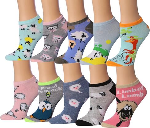Tipi Toe Women's & Girls 20 Pairs Colorful Patterned Low Cut/No Show Socks in Saudi Arabia