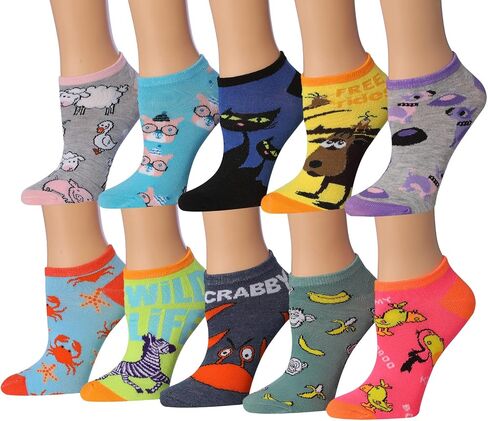 Tipi Toe Women's & Girls 20 Pairs Colorful Patterned Low Cut/No Show Socks in Saudi Arabia