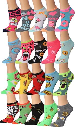 Tipi Toe Women's & Girls 20 Pairs Colorful Patterned Low Cut/No Show Socks in Saudi Arabia