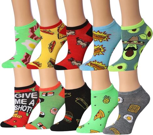 Tipi Toe Women's & Girls 20 Pairs Colorful Patterned Low Cut/No Show Socks in Saudi Arabia