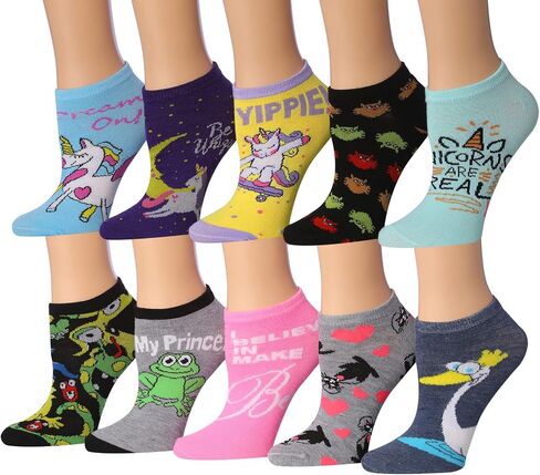 Tipi Toe Women's & Girls 20 Pairs Colorful Patterned Low Cut/No Show Socks in Saudi Arabia