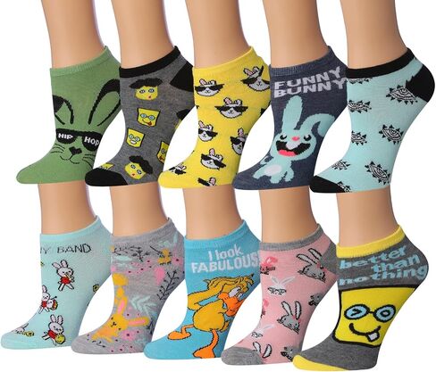Tipi Toe Women's & Girls 20 Pairs Colorful Patterned Low Cut/No Show Socks in Saudi Arabia
