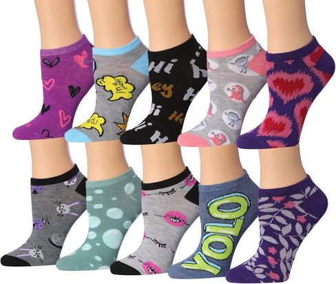 Tipi Toe Women's & Girls 20 Pairs Colorful Patterned Low Cut/No Show Socks in Saudi Arabia