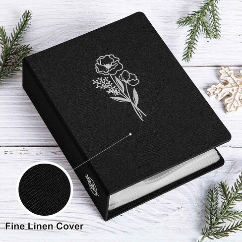 Lanpn Photo Album 4x6 100 Pictures 2 Packs, Small Mini Capacity Linen Photo Book Sets, Each Pack Holds 100 Top Loader Vertical Only Picture for Kids Boy Girls Black in Saudi Arabia