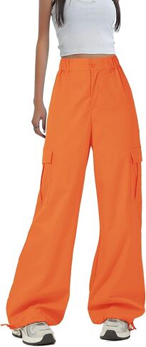 American Trends Cargo Pants النساء السراويل الفضفاضة Y2K السراويل المظلة مع جيوب متعددة السراويل خفيفة الوزن العصرية للمرأة in Kuwait