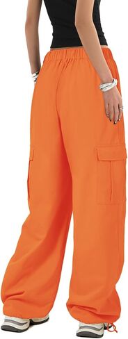 American Trends Cargo Pants النساء السراويل الفضفاضة Y2K السراويل المظلة مع جيوب متعددة السراويل خفيفة الوزن العصرية للمرأة in Kuwait