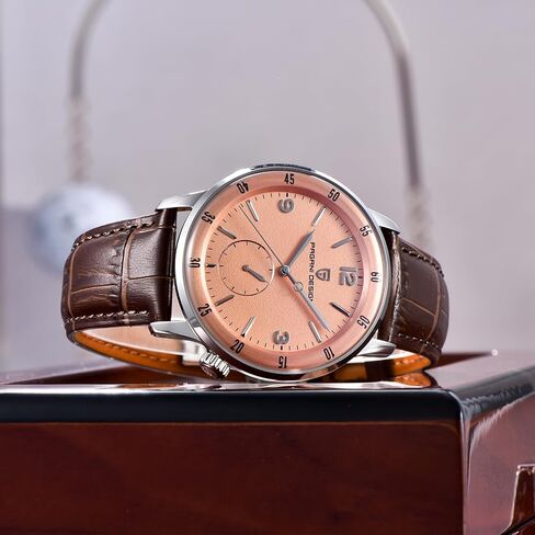 Pagani Design Men's Automatic Watch 42MM Large Dial Mechanical Movement Stainless Steel Bezel Sapphire Glass Lens 100M Waterproof Simple Easy to Read Casual Business Leather Strap in Kuwait