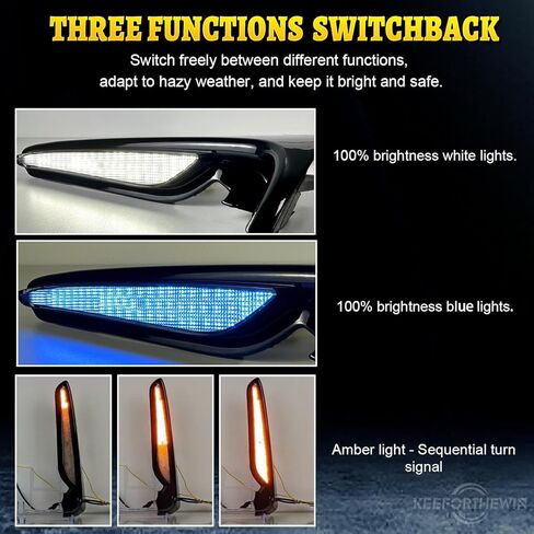 مصباح ضباب LED مناسب لسيارة Honda Civic Type R 2024 2025 ملحقات إضاءة النهار مع LED DRL أبيض - إشارة انعطاف متتابعة كهرمانية in Kuwait