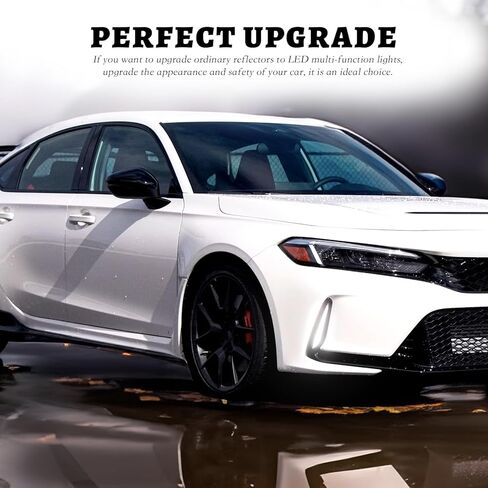 مصباح ضباب LED مناسب لسيارة Honda Civic Type R 2024 2025 ملحقات إضاءة النهار مع LED DRL أبيض - إشارة انعطاف متتابعة كهرمانية in Kuwait