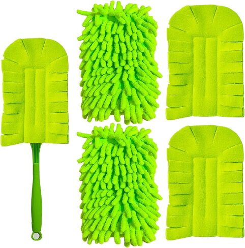 4Pack Reusable Duster Compatible with Swiffer Hand Duster Refill Microfiber 360 Heavy Duty Dusters Refills Washable Duster Pads for Cleaning Ceiling Fan Hardwoods Window(Handle is Not Included) in Saudi Arabia