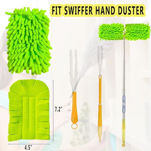 4Pack Reusable Duster Compatible with Swiffer Hand Duster Refill Microfiber 360 Heavy Duty Dusters Refills Washable Duster Pads for Cleaning Ceiling Fan Hardwoods Window(Handle is Not Included) in Saudi Arabia