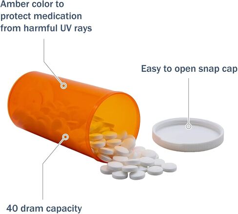 EZY DOSE Pill, Medicine, Vitamin Container & Vial | 30 Dram Storage | Child-Resistant Cap | Case of 140,30445 in Saudi Arabia