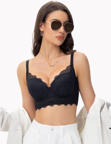Longline Plus Size Bra Lace Lightly Padded Supportive Underwire Bralette for Large Breasts Women in Saudi Arabia