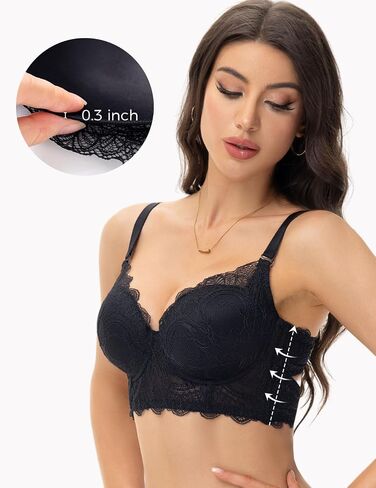 Longline Plus Size Bra Lace Lightly Padded Supportive Underwire Bralette for Large Breasts Women in Saudi Arabia