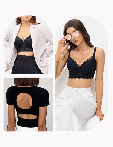 Longline Plus Size Bra Lace Lightly Padded Supportive Underwire Bralette for Large Breasts Women in Saudi Arabia