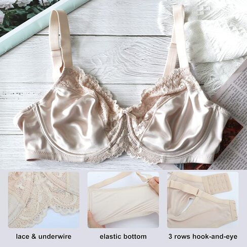 sheroine Underwire Lace Floral Women's Unlined Bra Minimizer Full Coverage Non Padded Everyday Bras in Saudi Arabia