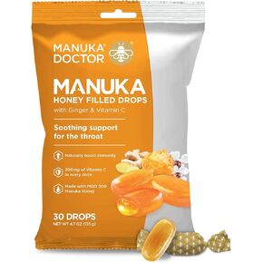Manuka Doctor Cough Drops, Manuka Middles, 5 x 30 Drops (150 Count Family Pack) Throat Lozenges Infused with Raw Manuka Honey, Vitamin C & Ginger for Immune Support, Helps Soothe Sore Throat, 4.7 oz