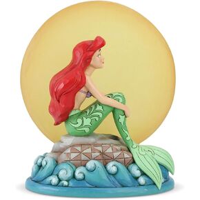 Enesco Disney Traditions by Jim Shore The Little Mermaid Ariel Sitting on Rock by Moon Figurine, 7.5 Inch, Multicolor