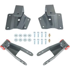 GXYWADY 4 inch Drop Kit Rear Shackles & Hangers Replacement for Chevy Silverado 1500 GMC Sierra 1999-2006