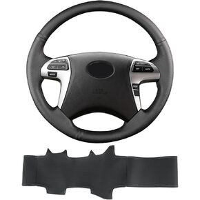 Hand Sewn Steering Wheel Cover,Fit for Toyota Camry XLE 2017/Highlander 2008 2011/Camry 2010/Hilux 2012/Hilux Invincible 2014,Non-Slip Breathable Microfiber Leather Steering Wheel Cover