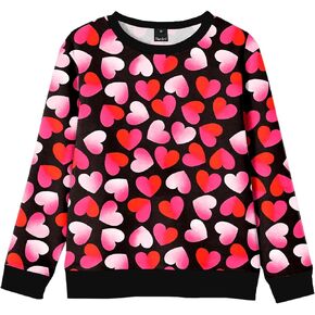 Remimi Unisex Kids Valentines Sweatshirts Mardi Gras Pullover Shirts 5-14 Years
