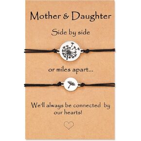 Daughter Gifts from Mom Mother Daughter Bracelet for 2 Mommy and Me Heart Matching Wish Bracelets
