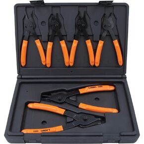 Lang Tools (3497 6-Piece Fixed Tip Combination Internal/External Snap Ring Pliers Set, Black, One Size