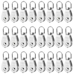 12 Pack M20 Single Pulley Block, 304 Stainless Steel Wire Rope Cable Pulley, Heavy Duty Swivel Pulley Wheel Hanging Wire Towing Wheel for Lifting, DIY, Gym Equipment, Hanging