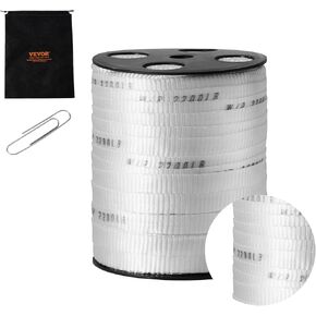 VEVOR Polyester Pull Tape, 5/8" x 318' Mule Tape Flat Rope, 2200 lbf Tensile Capacity, Printed Webbing Cable Pulling Tape for Packaging, Gardening, Commercial Electrical, Conduit Work, White