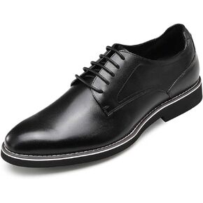 CHAMARIPA Elevator Shoes for Men- Black Leather Height Increase Dress Formal Shoes That Make You Taller 2 Inches.