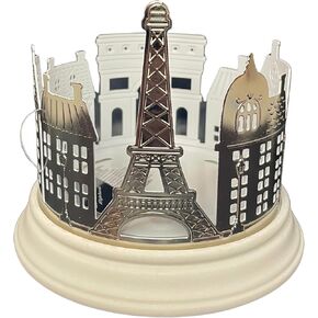 Bath and Body Works Silver Paris Cityscape 3-Wick Candle Holder