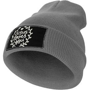 Yeshua Jesus Christian Knit Beanie Hat Cuffed Stretch Hats Winter Thermal Hats for Men Women