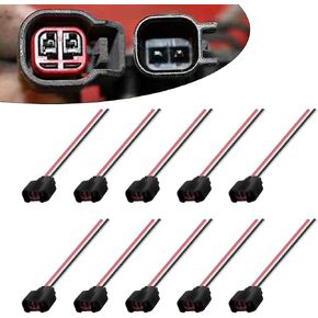 10PCS Fuel Injector Connector Pigtail Set - OEM# 5013995AA, 5161919AA - Compatible with Dodge, Ford, Chevrolet - Fuel Injector Wiring Harness Repair Kit