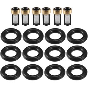 Fuel Injector Seal O Ring - Car O-Ring Rebuild Repair Kit - for BMW L6 3.0L 2001-2006 NBR Rubber Black - 6 Sets