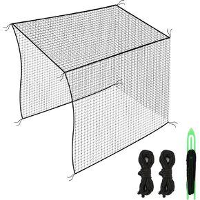Baseball Softball Backstop Nets, 10 * 15Feet Heavy Duty Sports Nets with 12pcs Spring Snap and 4pcs Carabiner, Sports Netting for Backyard, Ball Stop, Barrier Net