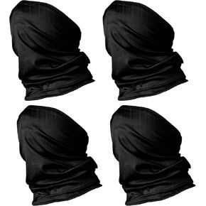 4 Pack Multi-Purpose Seamless Neck Gaiter Face Mask for Men and Women, Bandana, Rave Face Cover, Scarf, Balaclava, Headband, Head Wrap, Headwear