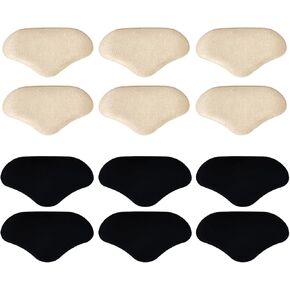 6 Pairs of Heel Pads for Shoes, 3rd Generation Heel Grips for Womens Shoes, with Better Support, Stronger Adhesion and Higher Comfort. (3 Pairs in Beige + 3 Pairs in Black) by TBWSOCE