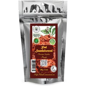 1oz Red Sandalwood (Pterocarpus Santalinus) Powder for Skin Hair Care, Spiritual Meditation, Incense Burning, Infusion, Therapeutic, Cosmetic