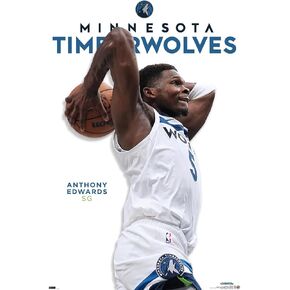 Trends International NBA Minnesota Timberwolves - Anthony Edwards Feature Series 24 Wall Poster, 34L x 22.4W, Unframed Version