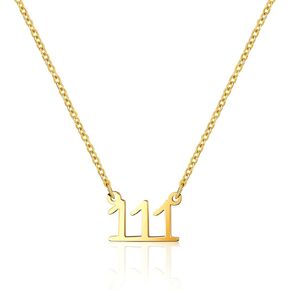 Angel Numbers Necklace - Numerology Necklace- Beautiful Symbol of Guidance, Inspiration, Manifestation and Law of Attraction. Number necklace for women. Waterproof Gold Non Tarnish Jewelry.