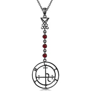 Lilith Necklace Sterling Silver Gothic Lariat Lucifer Lilith Sigil Necklace Goth Jewelry Gift for Women