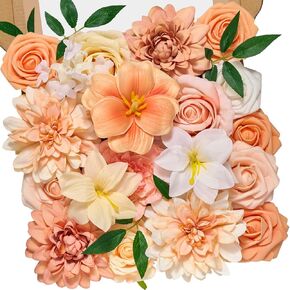 Serwalin Artificial Light Pink Flowers,Fake Silk Roses for Bridal Wedding DIY Bouquets Cake Flowers Decoration, Indoor Table Centerpieces Decor for Home Party Arrangements