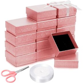 Glarks 17pcs 2.95 x 2.95in Jewelry Gifts Boxes Kit, Red Fan Shaped Jewelry Boxes for Ring Earring Jewelry, Christmas, Birthday, Anniversaries, Valentine’s Day, Mother’s Day and Other Festivals
