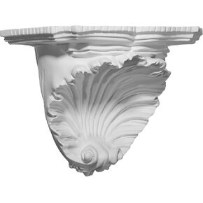 Ekena Millwork SH10X06X07SH Shell Decorative Shelf, 10 3/8" W x 6" D x 7 3/8" H