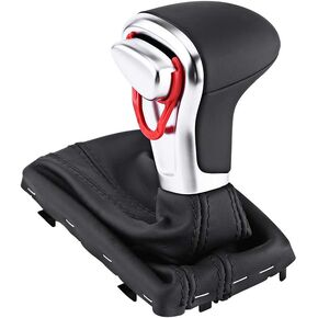 Qiilu Shifter Boots, Shift Boot Cover, For Left-Hand Drive And Automatic Transmission Model, Shift Knob Boot, fit for Audi A5 A4L Q5 B8 B8PA B9 2009 2010 2011 2012 2013 2014 2015 2016