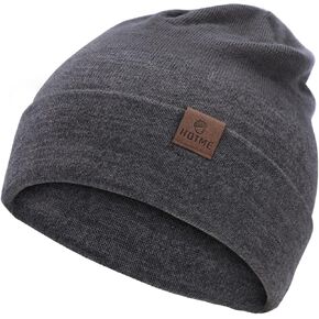 XXL Oversized 100% Merino Wool Beanie Hat for Men & Women, Extra Large Warm Winter Cap for Big Heads, Stretchy Knitted Cap
